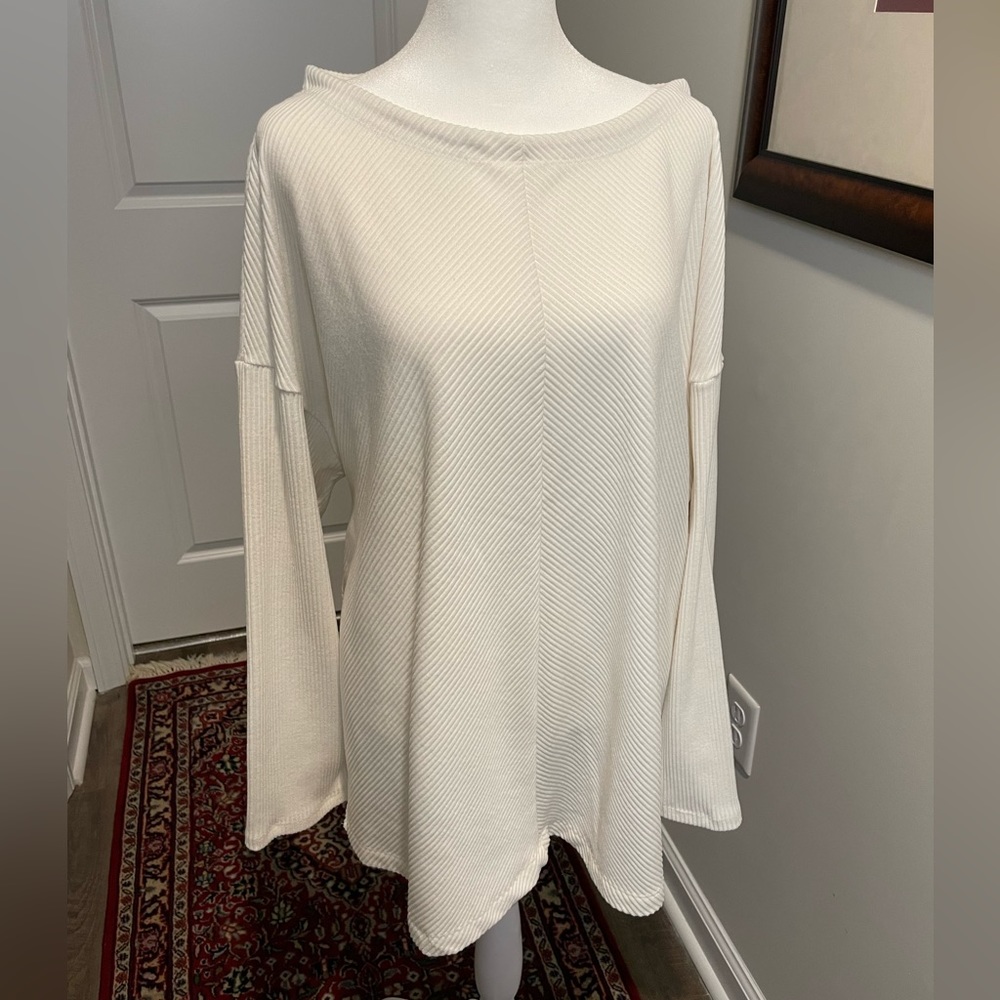 Ava & Viv Womens Top Loungewear Ivory Plus Size XXL